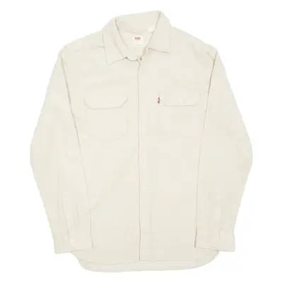 LEVI'S Mens Corduroy Shirt Beige Long Sleeve S