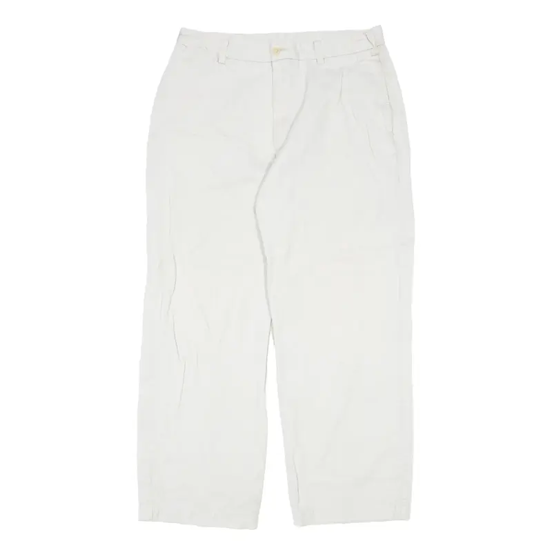 NAUTICA Chambray Trousers Cream Relaxed Straight Womens W34 L27