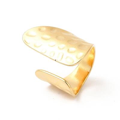 Ion Plating(IP) 304 Stainless Steel Twist Flat Open Cuff Ring for Women