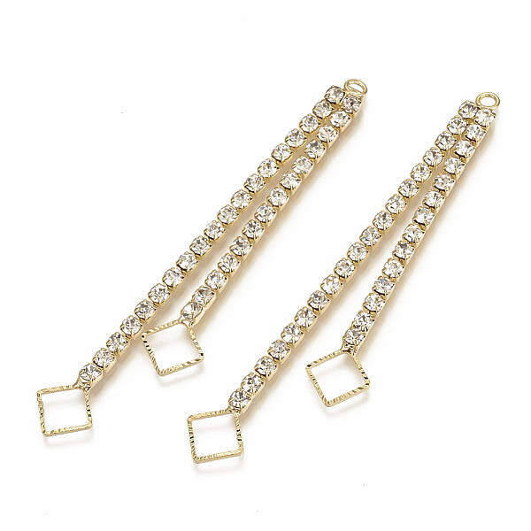 Brass Rhinestone Cup Chain Big Pendants