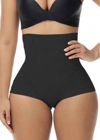 Modlily Black Shapewear Stretchy High Waisted Panties - L