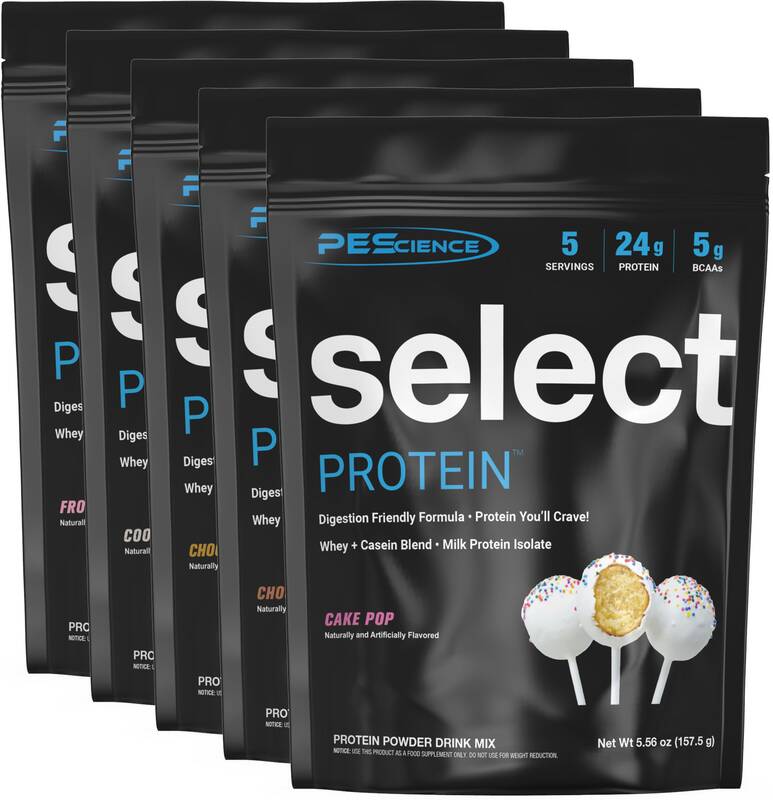 PEScience Select Protein Variety Pack, 2 Sizes  5-8 Flavors, 25-40 Servings - 24g Protein 5g BCAAs - Whey Casein Blend