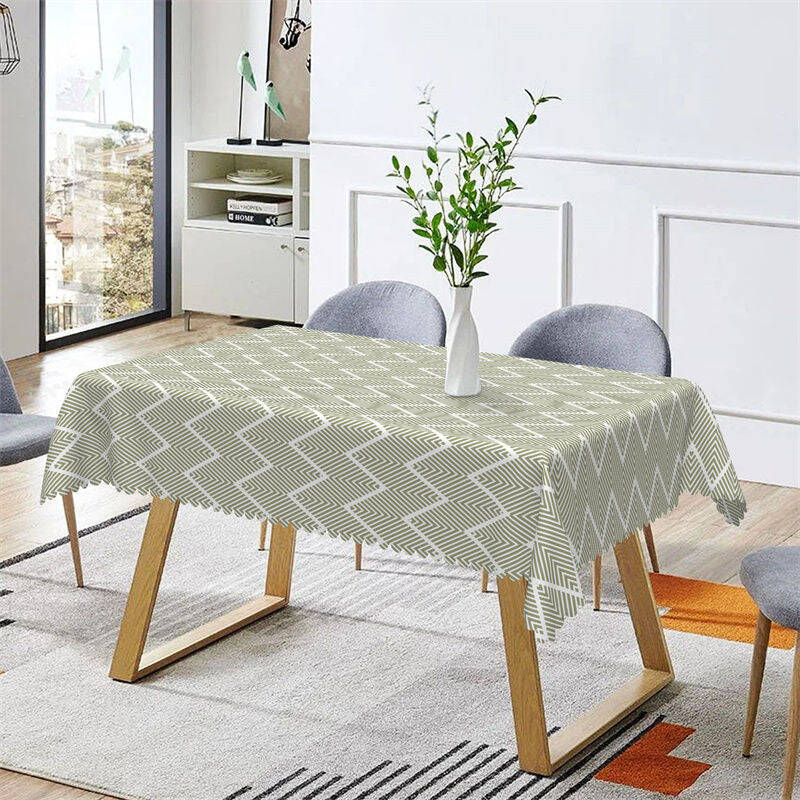 Light Green Chevron Pattern Rectangle Tablecloth - Aperturee