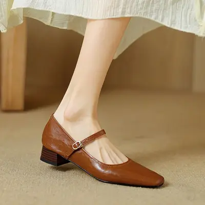 CHIKO Ariya Square Toe Block Heels Mary Jane Shoes