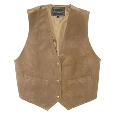ROSSANO Womens Blazer Waistcoat Brown Leather Suede M