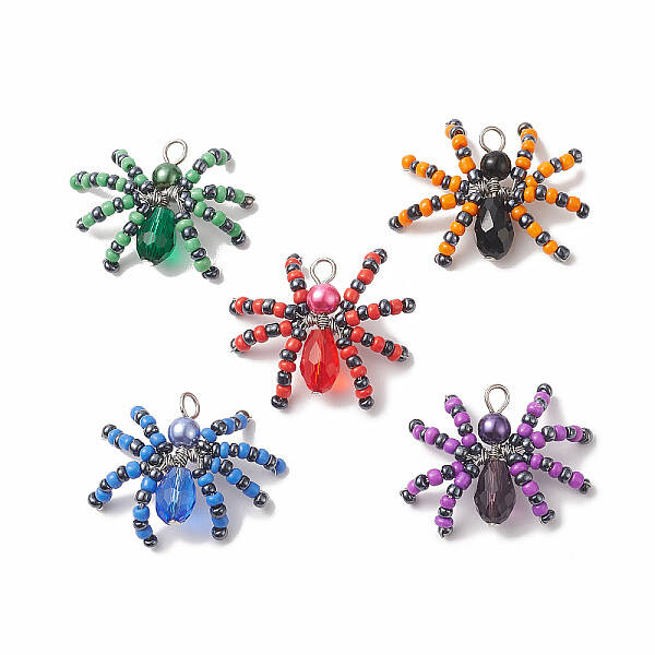 Halloween Spider Glass Pendants