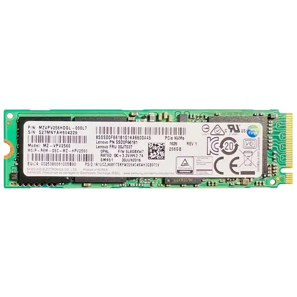 MZVPV256HDGL-000L7 Samsung SM951 Series 256GB MLC PCI Express 3.0 x4 NVMe M.2 2280 Internal Solid State Drive