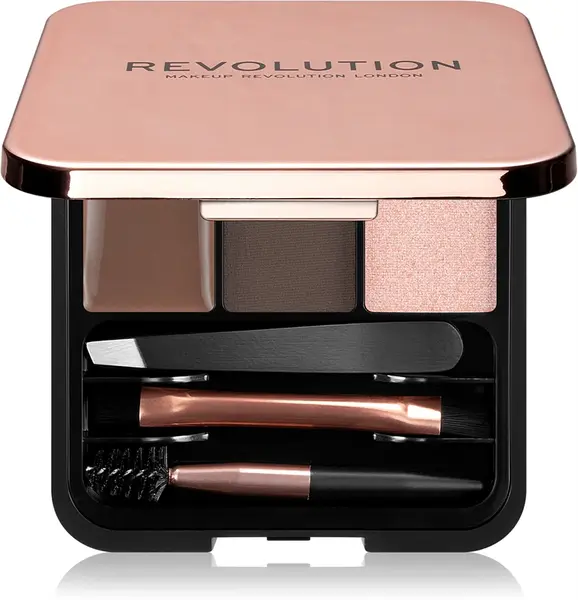 Makeup Revolution Sculpt Kit for perfect eyebrows dark color 2.2 g