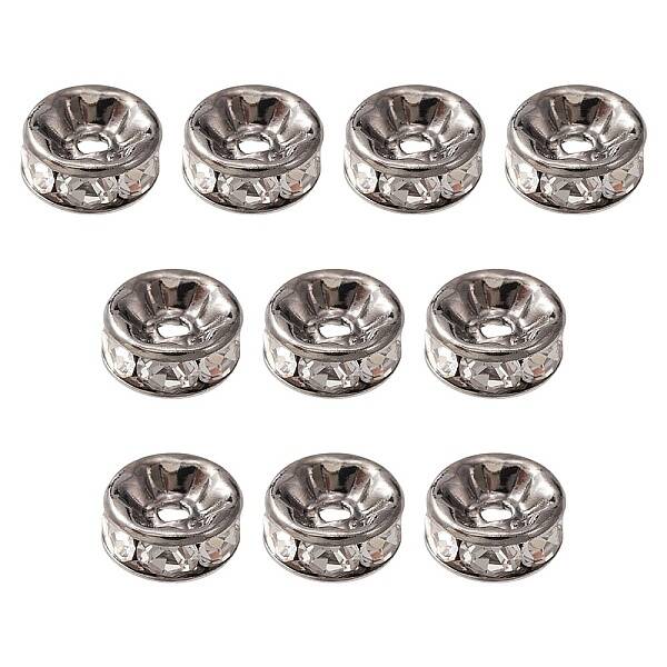 Brass Rhinestone Spacer Beads