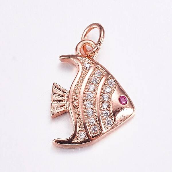 Brass Micro Pave Cubic Zirconia Pendants