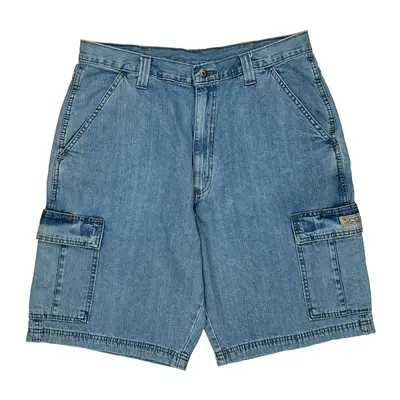 Wrangler Cargo Denim Shorts - 34W 10L Light Wash Cotton