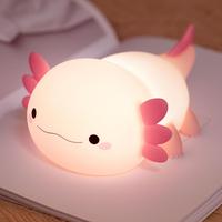 FAMIDUO Axolotl Night Light for Kids ,Cute Axolotl Night Light,Dimmable Silicone Animal Nursery Night Light,Adorable Recharge...