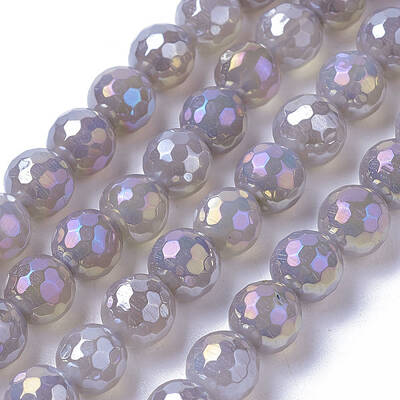 Electroplate Natural Grey Agate Beads Strands
