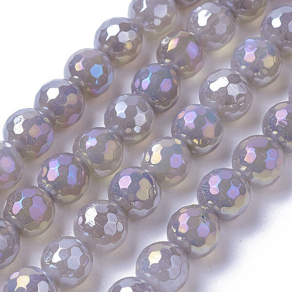Electroplate Natural Grey Agate Beads Strands