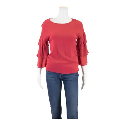 MASSIMO DUTTI Layered Sleeves Top Pink 3/4 Sleeve Womens UK 4