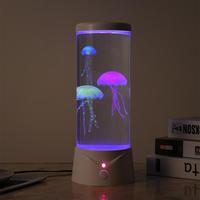 Portable Mini Round Jellyfish Lamp, Multipurpose 7 Color Changing Jellyfish Lava Lamp for Summer, Universal Desk Jellyfish Fi...