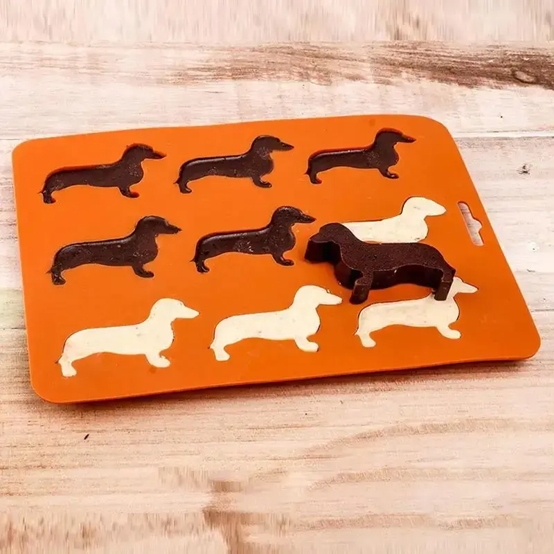 Silicone Dachshund Shaped Ice Cube Mold, Multifunctional Ice Cube Mold Tray, Chocolate Mold, Ice Tray for Freezer, Kitchen Ac...