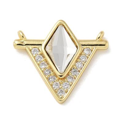 Brass Micro Pave Clear Cubic Zirconia Pendants