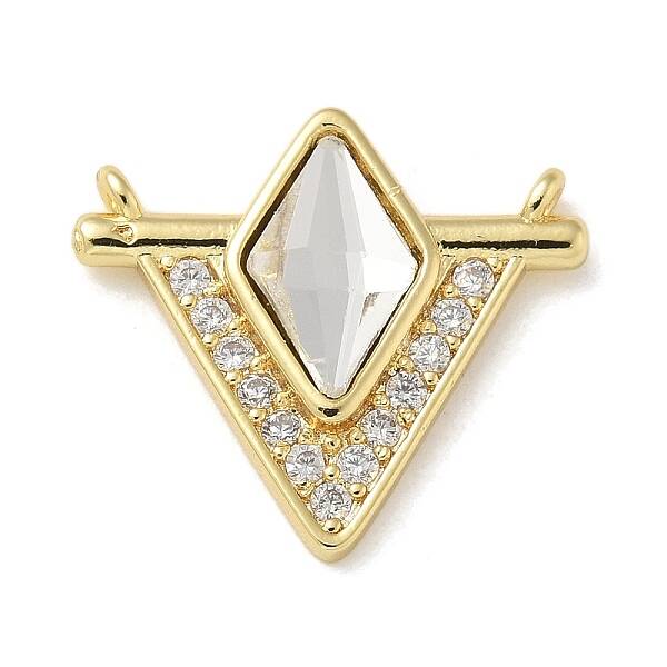 Brass Micro Pave Clear Cubic Zirconia Pendants