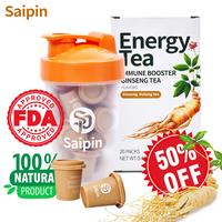 Saipin 100% Pure Ginseng Freeze-Dried Energy Tea - 3.6X Absorption Efficiency, 90% Ginsenoside, Sugar-Free, Caffeine-Free, 20...