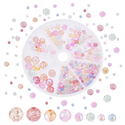 Electroplate Crackle Glass Bead
