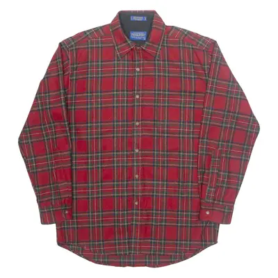 PENDLETON Mens Shirt Red Wool Check Long Sleeve M