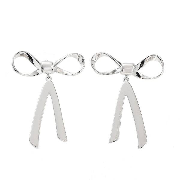Bowknot Rack Plating Brass Studs Earrings for Women