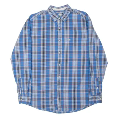 LACOSTE Mens Shirt Blue Plaid Long Sleeve L