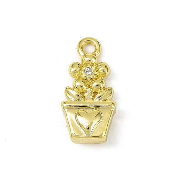 Brass Pave Clear Cubic Zirconia Pendants