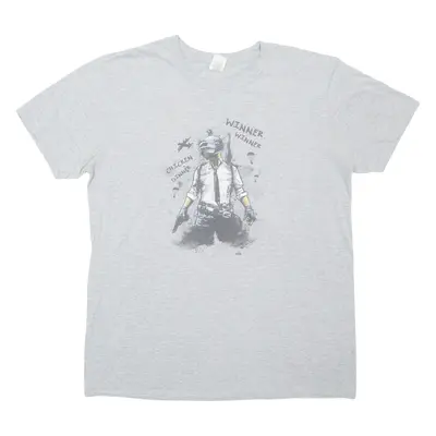 GILDAN War Battle Mens T-Shirt Grey L