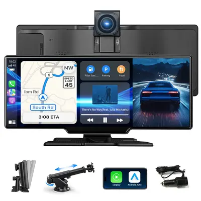 【Herilary】2025 Newest Portable Carplay Screen for Car, 10.26 Inch 4K Ultra HD/7 inch 1080P IPS Touchscreen Car Stereo Sup...