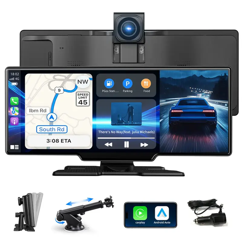 【Herilary】2025 Newest Portable Carplay Screen for Car, 10.26 Inch 4K Ultra HD/7 inch 1080P IPS Touchscreen Car Stereo Sup...