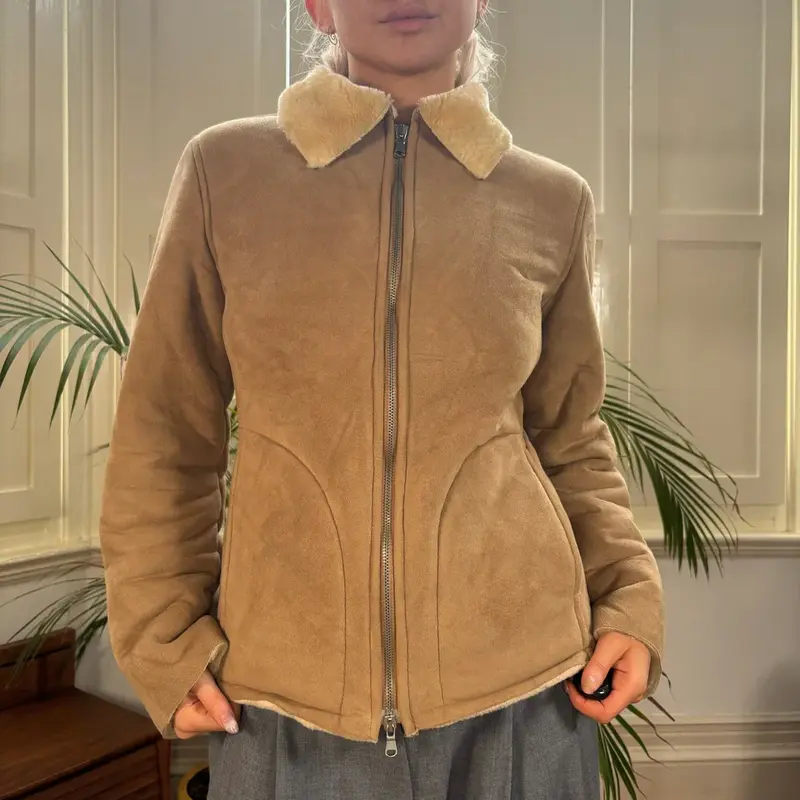 Benetton Jacket - XS Beige Acrylic