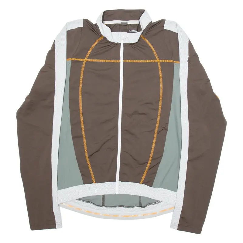 SCOTT Cycling Full Zip Mens Jersey Brown Long Sleeve M