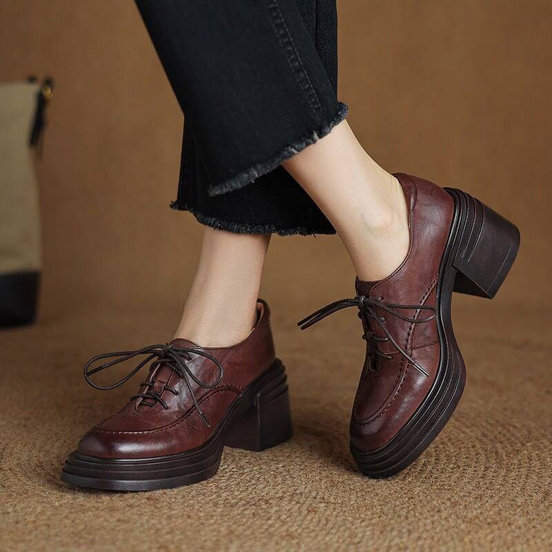 CHIKO Aaltje Round Toe Block Heels Oxfords Shoes