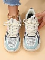 2025 New  Sporty Low Top Lace Up Athletic Chunky Sneakers, Lightweight Breathable Anti-slip Athletic Shoes, Back To School Sh...