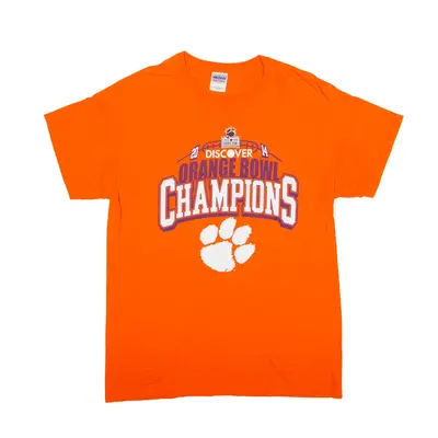 GILDAN Discover Orange Bowl Champions USA T-Shirt Orange Short Sleeve Mens M