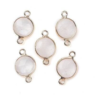 Natural Quartz Crystal Connector Charms