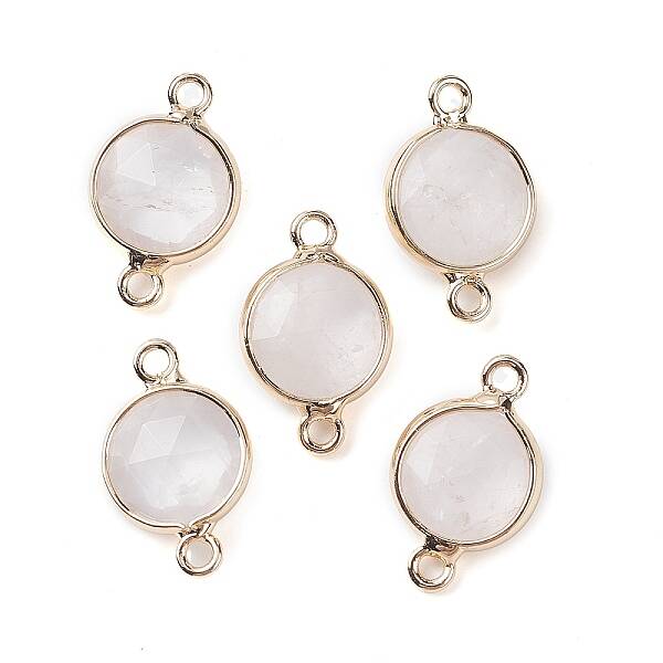 Natural Quartz Crystal Connector Charms
