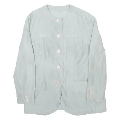 Womens Blazer Jacket Green Silk UK 16