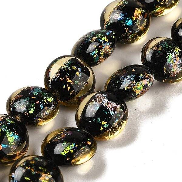 Handmade Dichroic Foil Glass Beads Strands