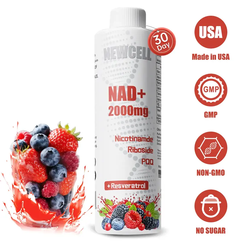 Newcell NR2000 - NAD+ Berry Flavored Drink Mix for Anti-Aging, Energy & Focus - 30 Days