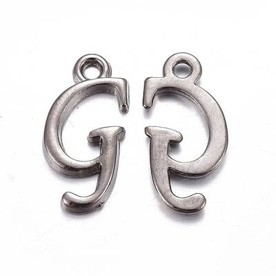 Gunmetal Plated Alloy Letter Pendants
