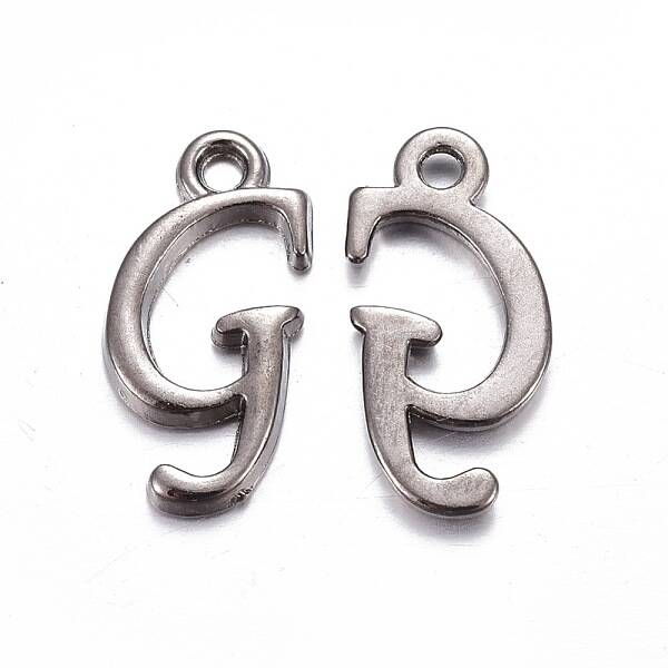 Gunmetal Plated Alloy Letter Pendants