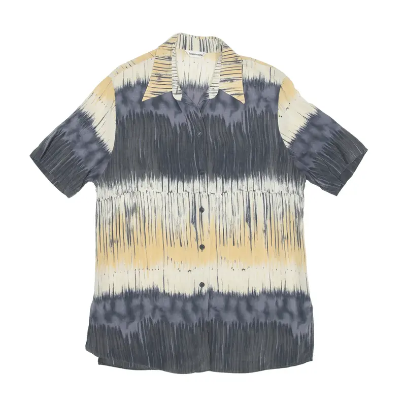 HAMMERLE Shirt Grey Crazy Pattern Short Sleeve Womens M