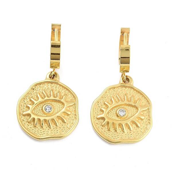 Evil Eye 304 Stainless Steel Dangle Earrings