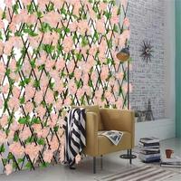 Artificial Flower Pattern Privacy Fence, Faux Flower Decorative Fence, Decorative Plant Fence for Home Living Room Bedroom St...