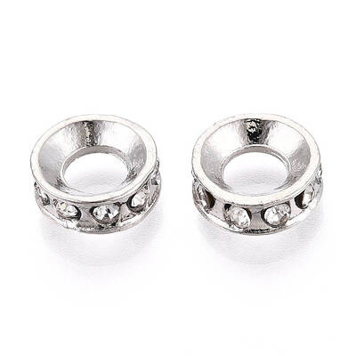 Alloy Rhinestone European Beads