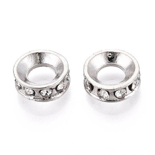 Alloy Rhinestone European Beads