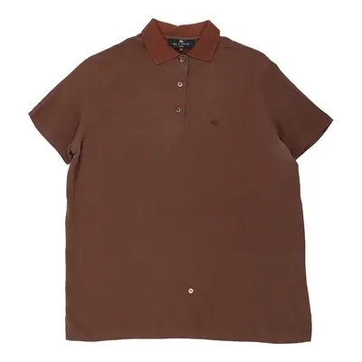 Etro Polo Shirt - Large Brown Silk
